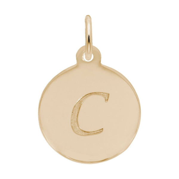 Rembrandt Charms - Script Initial Disc Charm-Letter C - 1896-003 Rembrandt Charms Charm Birmingham Jewelry 