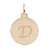 Rembrandt Charms - Script Initial Disc Charm-Letter D - 1896-004 Rembrandt Charms Charm Birmingham Jewelry 