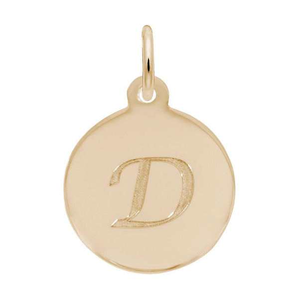 Rembrandt Charms - Script Initial Disc Charm-Letter D - 1896-004 Rembrandt Charms Charm Birmingham Jewelry 