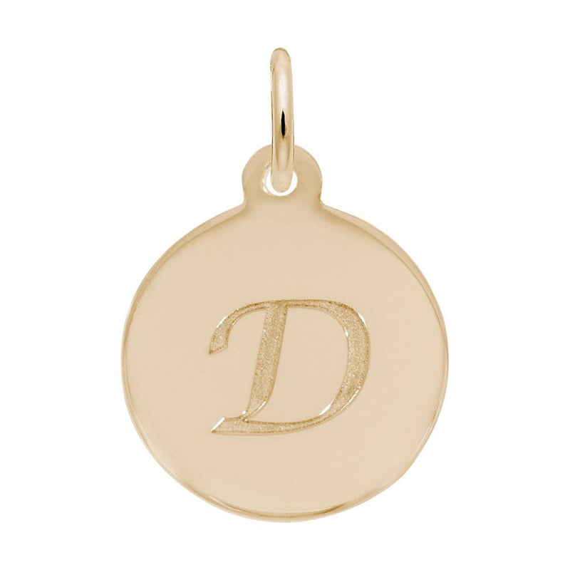 Rembrandt Charms - Script Initial Disc Charm-Letter D - 1896-004 Rembrandt Charms Charm Birmingham Jewelry 