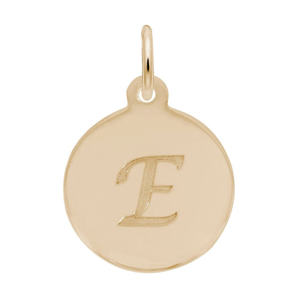 Rembrandt Charms - Script Initial Disc Charm-Letter E - 1896-005 Rembrandt Charms Charm Birmingham Jewelry 