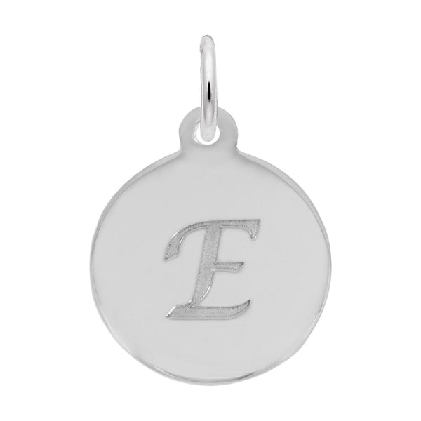 Rembrandt Charms - Script Initial Disc Charm-Letter E - 1896-005 Rembrandt Charms Charm Birmingham Jewelry 