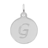 Rembrandt Charms - Script Initial Disc Charm-Letter G - 1896-007 Rembrandt Charms Charm Birmingham Jewelry 