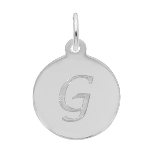 Rembrandt Charms - Script Initial Disc Charm-Letter G - 1896-007 Rembrandt Charms Charm Birmingham Jewelry 