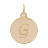 Rembrandt Charms - Script Initial Disc Charm-Letter G - 1896-007 Rembrandt Charms Charm Birmingham Jewelry 