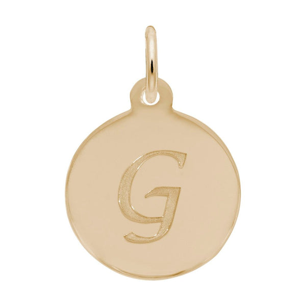 Rembrandt Charms - Script Initial Disc Charm-Letter G - 1896-007 Rembrandt Charms Charm Birmingham Jewelry 