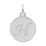 Rembrandt Charms - Script Initial Disc Charm-Letter H - 1896-008 Rembrandt Charms Charm Birmingham Jewelry 