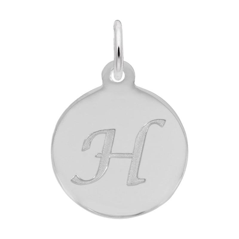 Rembrandt Charms - Script Initial Disc Charm-Letter H - 1896-008 Rembrandt Charms Charm Birmingham Jewelry 