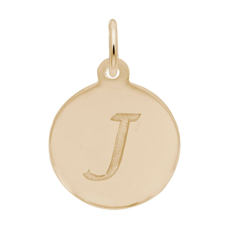 Rembrandt Charms - Script Initial Disc Charm-Letter J - 1896-010 Rembrandt Charms Charm Birmingham Jewelry 