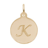 Rembrandt Charms - Script Initial Disc Charm-Letter K - 1896-011 Rembrandt Charms Charm Birmingham Jewelry 