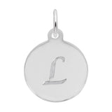 Rembrandt Charms - Script Initial Disc Charm-Letter L - 1896-012 Rembrandt Charms Charm Birmingham Jewelry 