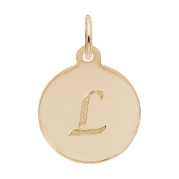 Rembrandt Charms - Script Initial Disc Charm-Letter L - 1896-012 Rembrandt Charms Charm Birmingham Jewelry 