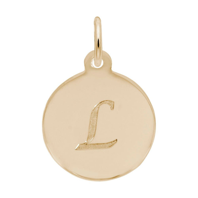 Rembrandt Charms - Script Initial Disc Charm-Letter L - 1896-012 Rembrandt Charms Charm Birmingham Jewelry 