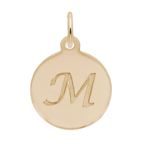 Rembrandt Charms - Script Initial Disc Charm-Letter M - 1896-013 Rembrandt Charms Charm Birmingham Jewelry 