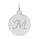 Rembrandt Charms - Script Initial Disc Charm-Letter M - 1896-013 Rembrandt Charms Charm Birmingham Jewelry 