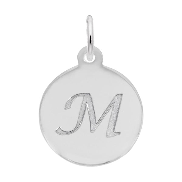 Rembrandt Charms - Script Initial Disc Charm-Letter M - 1896-013 Rembrandt Charms Charm Birmingham Jewelry 