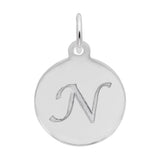 Rembrandt Charms - Script Initial Disc Charm-Letter N - 1896-014 Rembrandt Charms Charm Birmingham Jewelry 