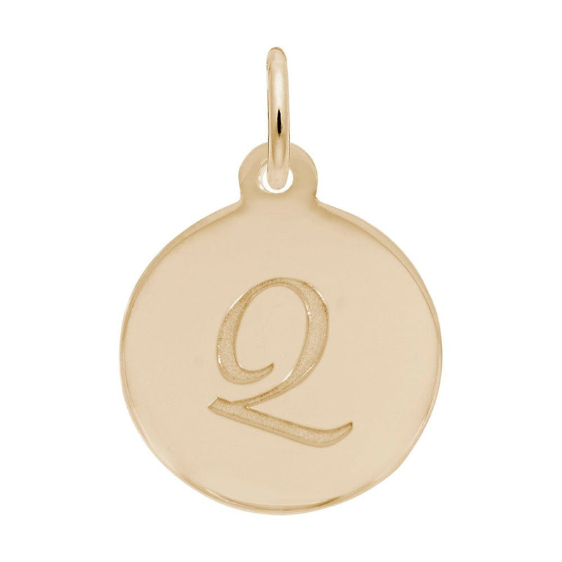 Rembrandt Charms - Script Initial Disc Charm-Letter Q - 1896-017 Rembrandt Charms Charm Birmingham Jewelry 