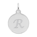 Rembrandt Charms - Script Initial Disc Charm-Letter R - 1896-018 Rembrandt Charms Charm Birmingham Jewelry 