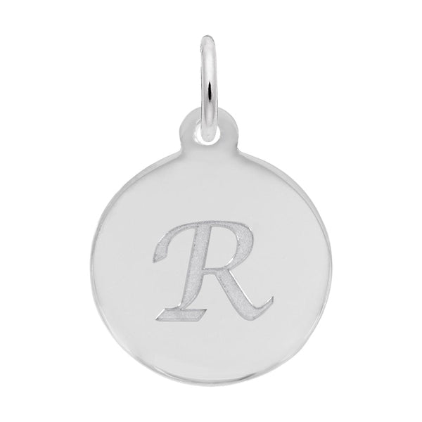 Rembrandt Charms - Script Initial Disc Charm-Letter R - 1896-018 Rembrandt Charms Charm Birmingham Jewelry 