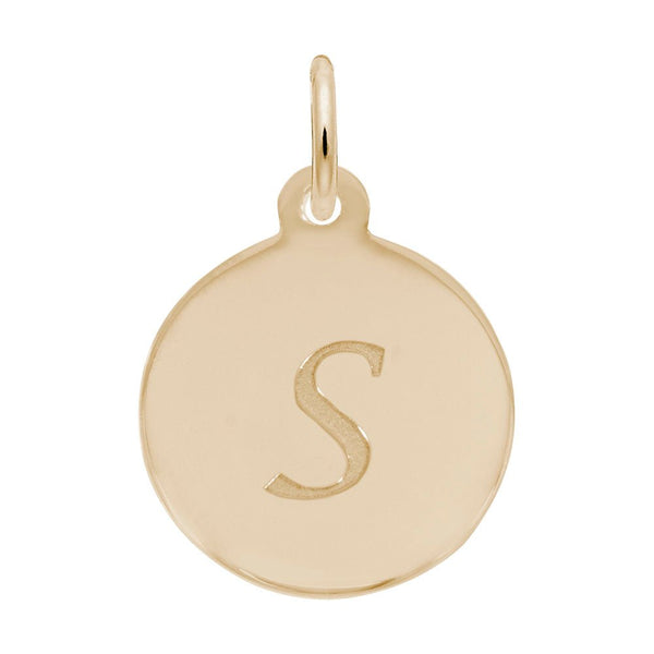 Rembrandt Charms - Script Initial Disc Charm-Letter S - 1896-019 Rembrandt Charms Charm Birmingham Jewelry 