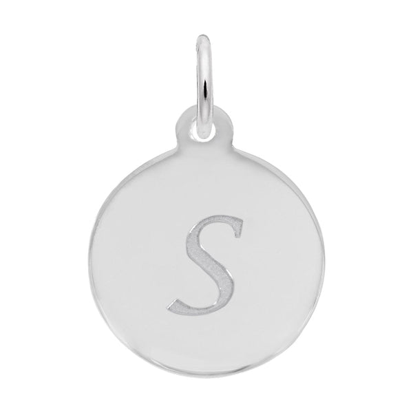 Rembrandt Charms - Script Initial Disc Charm-Letter S - 1896-019 Rembrandt Charms Charm Birmingham Jewelry 