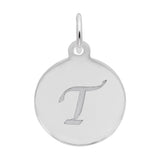 Rembrandt Charms - Script Initial Disc Charm-Letter T - 1896-020 Rembrandt Charms Charm Birmingham Jewelry 