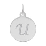 Rembrandt Charms - Script Initial Disc Charm-Letter U - 1896-021 Rembrandt Charms Charm Birmingham Jewelry 