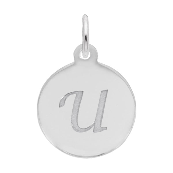 Rembrandt Charms - Script Initial Disc Charm-Letter U - 1896-021 Rembrandt Charms Charm Birmingham Jewelry 