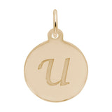 Rembrandt Charms - Script Initial Disc Charm-Letter U - 1896-021 Rembrandt Charms Charm Birmingham Jewelry 