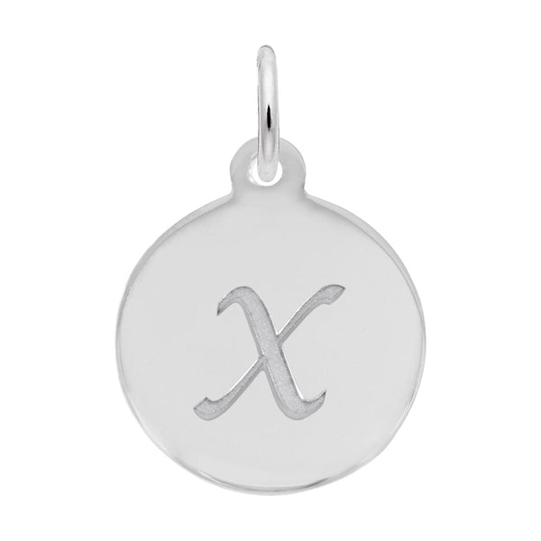 Rembrandt Charms - Script Initial Disc Charm-Letter X - 1896-024 Rembrandt Charms Charm Birmingham Jewelry 