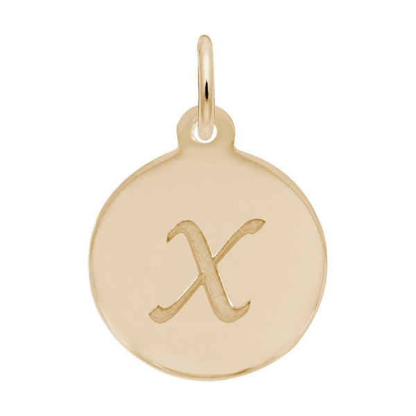 Rembrandt Charms - Script Initial Disc Charm-Letter X - 1896-024 Rembrandt Charms Charm Birmingham Jewelry 