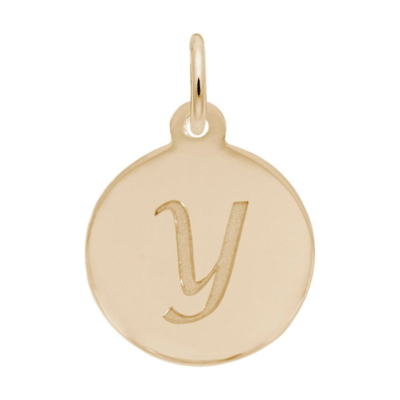 Rembrandt Charms - Script Initial Disc Charm-Letter Y - 1896-025 Rembrandt Charms Charm Birmingham Jewelry 