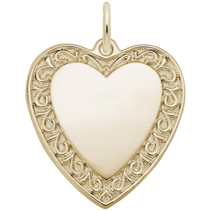 Rembrandt Charms - Scrolled Classic Heart Charm - 1495 Rembrandt Charms Charm Birmingham Jewelry 