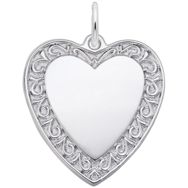 Rembrandt Charms - Scrolled Classic Heart Charm - 1495 Rembrandt Charms Charm Birmingham Jewelry 