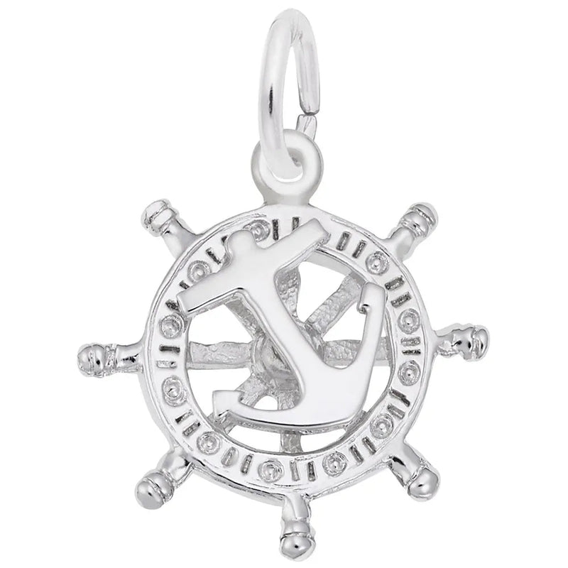 Rembrandt Charms - Small Anchor & Ships Wheel Charm - 1668 Rembrandt Charms Charm Birmingham Jewelry 