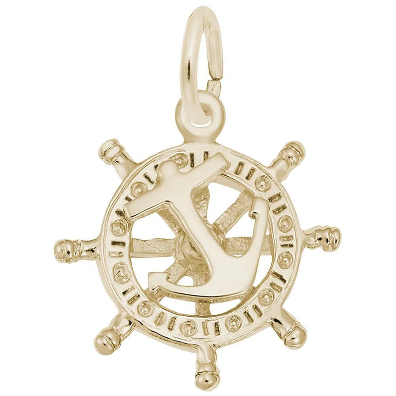 Rembrandt Charms - Small Anchor & Ships Wheel Charm - 1668 Rembrandt Charms Charm Birmingham Jewelry 