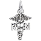 Rembrandt Charms - Small Registered Nurse Caduceus Charm - 0543 Rembrandt Charms Charm Birmingham Jewelry 