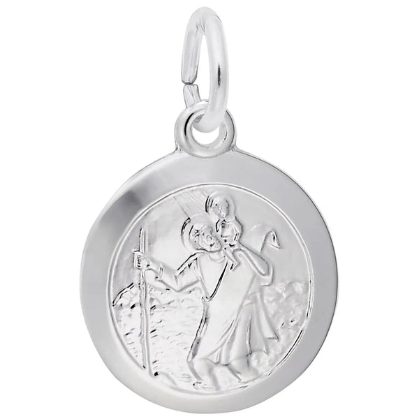 Rembrandt Charms - Small St. Christopher Disc Charm - 4434 Rembrandt Charms Charm Birmingham Jewelry 