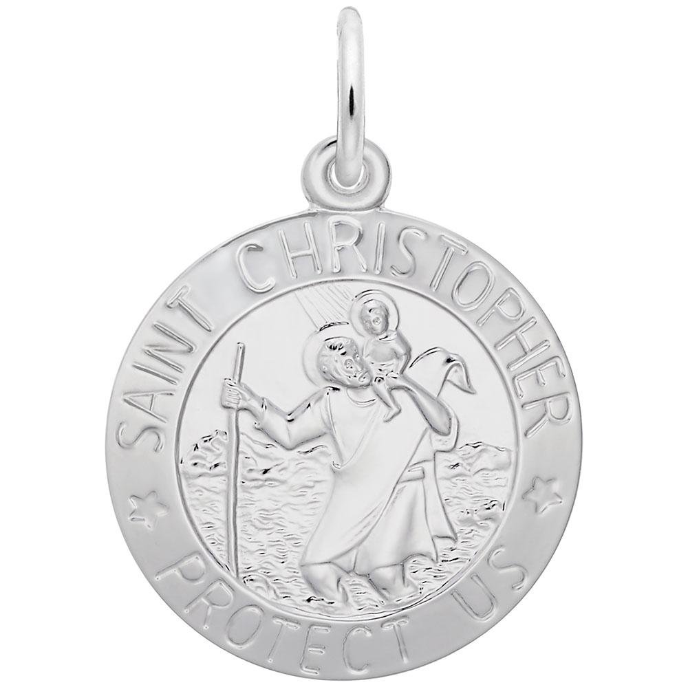 Rembrandt Charms - St. Christopher Disc Charm - 0590 Rembrandt Charms Charm Birmingham Jewelry 