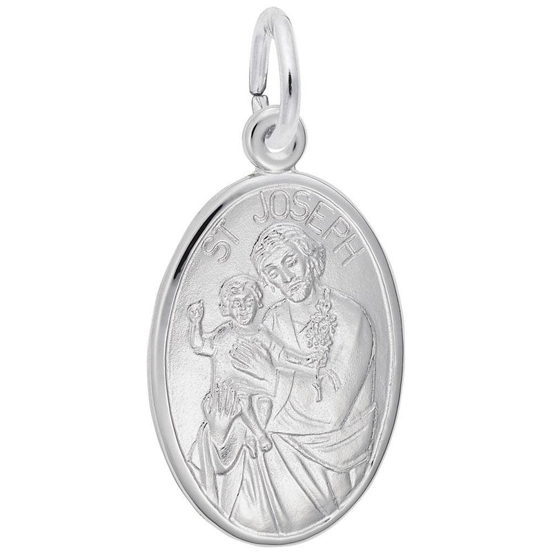 Rembrandt Charms - St. Joseph Oval Disc Charm - 3389 Rembrandt Charms Charm Birmingham Jewelry 