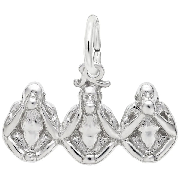 Rembrandt Charms - Three Monkeys Charm - 8205 Rembrandt Charms Charm Birmingham Jewelry 