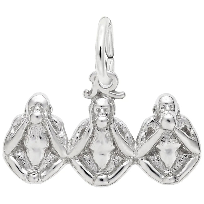 Rembrandt Charms - Three Monkeys Charm - 8205 Rembrandt Charms Charm Birmingham Jewelry 