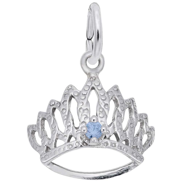 Rembrandt Charms - Tiara With March Stone - 1548-003 Rembrandt Charms Charm Birmingham Jewelry 