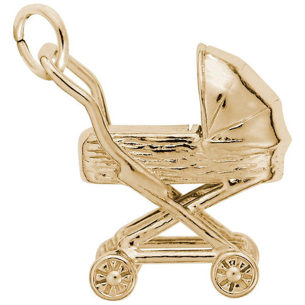 Rembrandt Charms - Traditional Baby Carriage Charm - 3209 Rembrandt Charms Charm Birmingham Jewelry 