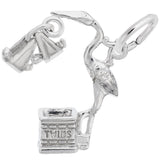 Rembrandt Charms - Twins Stork Charm - 7758 Rembrandt Charms Charm Birmingham Jewelry 