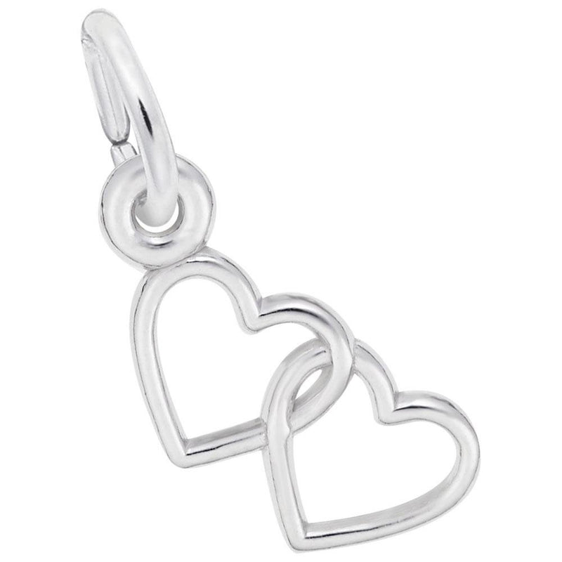 Rembrandt Charms - Two Open Hearts Accent Charm - 4512 Rembrandt Charms Charm Birmingham Jewelry 