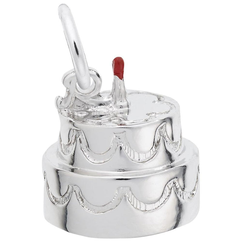 Rembrandt Charms - Two-Tier Cake with Candle Charm - 8154 Rembrandt Charms Charm Birmingham Jewelry 