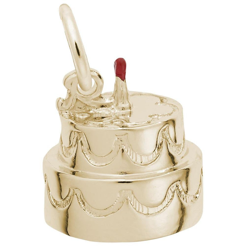 Rembrandt Charms - Two-Tier Cake with Candle Charm - 8154 Rembrandt Charms Charm Birmingham Jewelry 