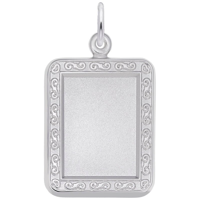 Rembrandt Charms - Vertical Rectangle Scroll Photoart Charm - 8614 Rembrandt Charms Charm Birmingham Jewelry 